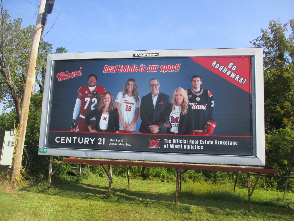 Cincinnati Road #1. Outdoor poster billboard designed for cost-effective advertising in Oxford, Ohio. Photo Gallery. Projects. OOH. Porter Advertising.